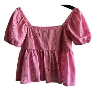 Altar'd State Pink Eyelet Blouse